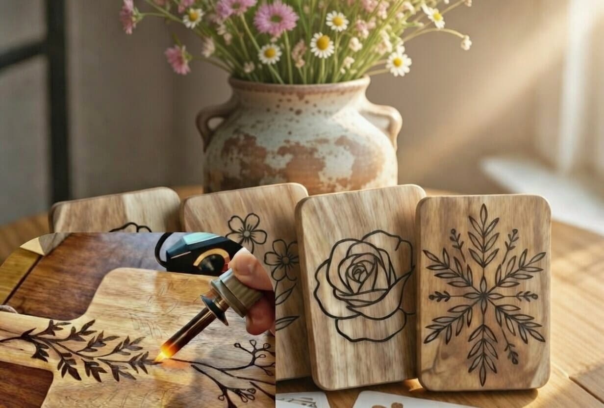 Wood Burning Coaster at Deer Run Acres in Edinboro PA