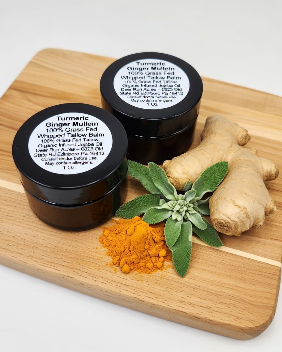 Whipped Tallow Balm from Deer Run Acres — Medicinal herbal infused whipped tallow balm. Choose from 4 unique herbal blends