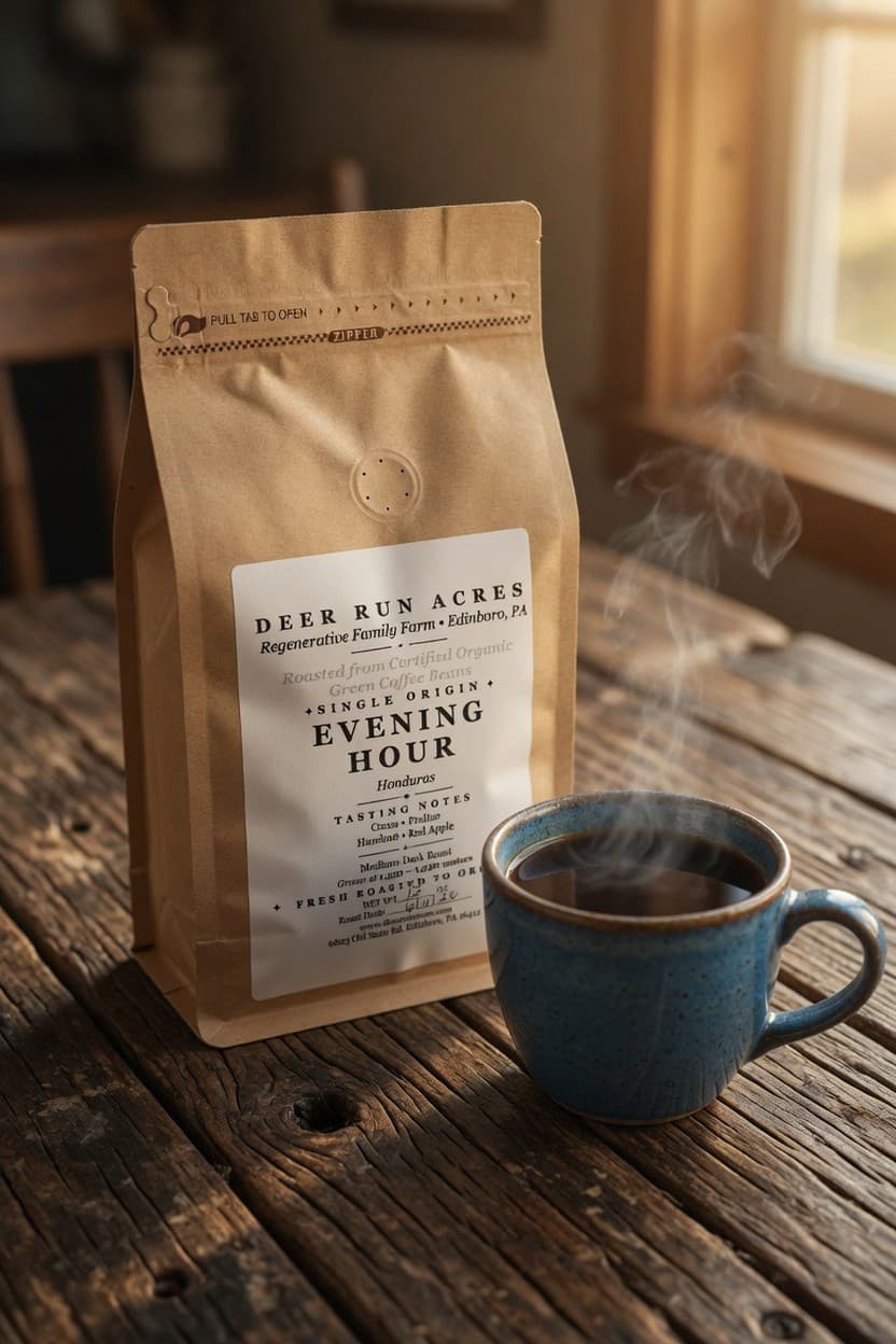 Evening Hour from Deer Run Acres β A single-origin coffee from the mountains of Honduras, grown on smallholder comm