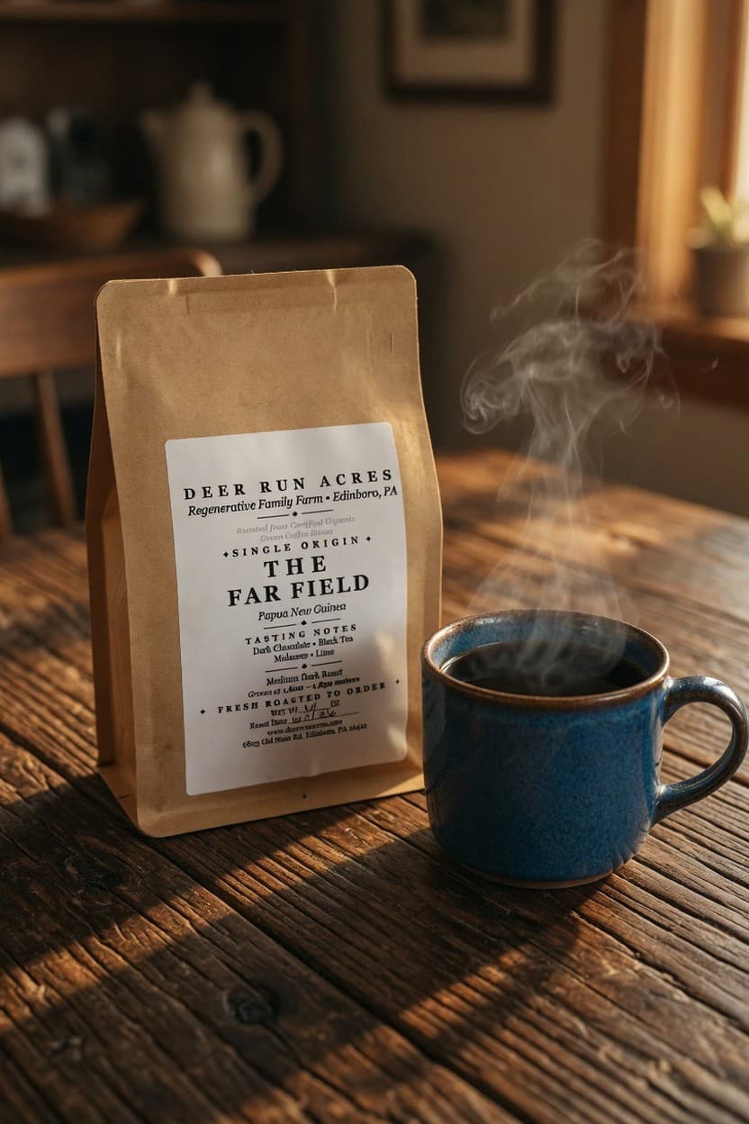 The Far Field from Deer Run Acres — A single-origin coffee from the remote Eastern Highlands of Papua New Guinea. Th