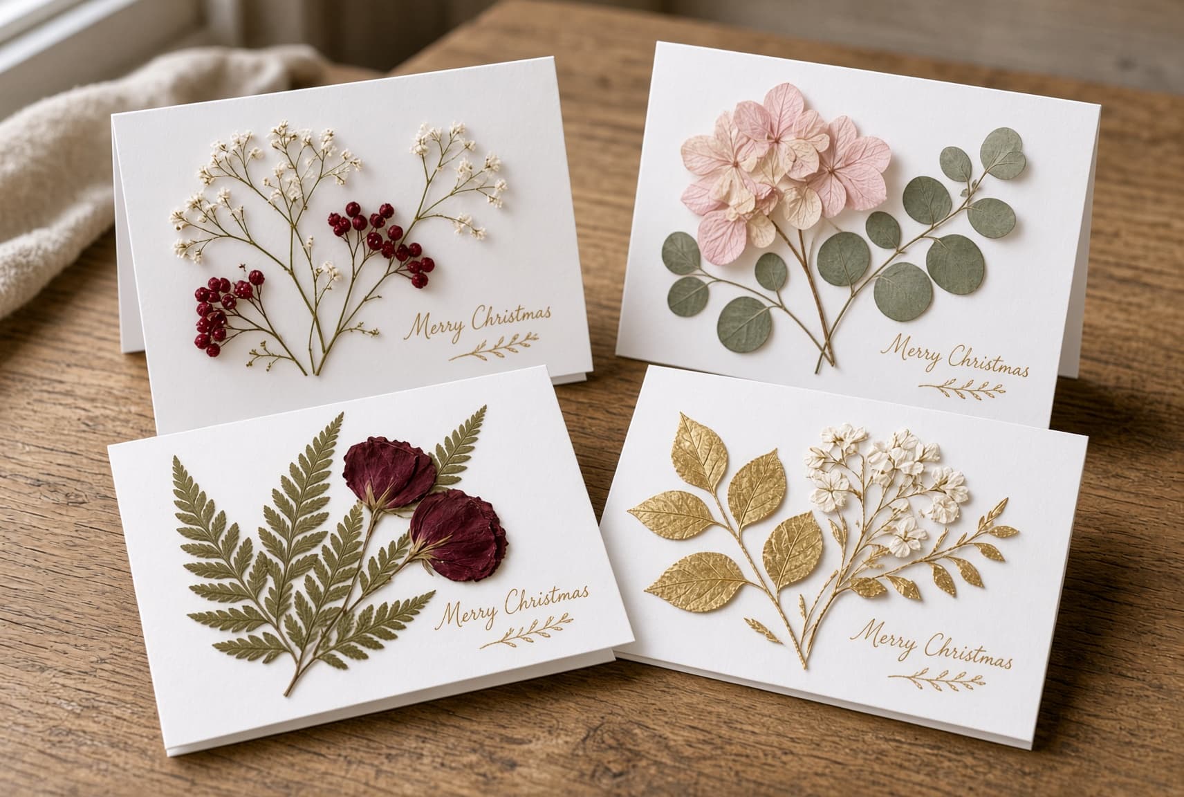 Pressed Flower Christmas Card Workshop at Deer Run Acres in Edinboro PA